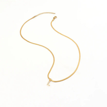 Melly® Diamond Initial Herringbone Necklace