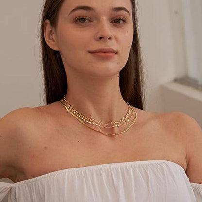 Stackable Paperclip Twisted Snake Chain Necklace