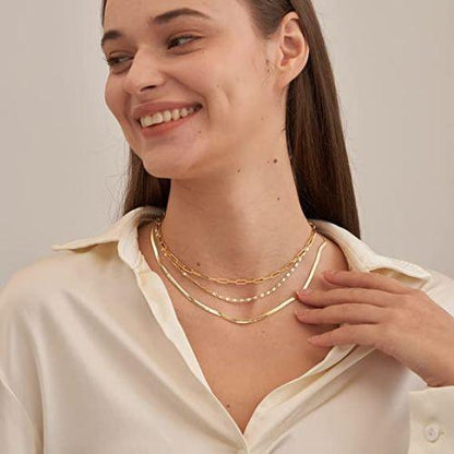 Stackable Paperclip Twisted Snake Chain Necklace