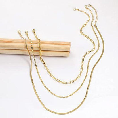 Stackable Paperclip Twisted Snake Chain Necklace