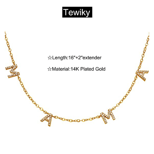 CZ MAMA Letter Necklace