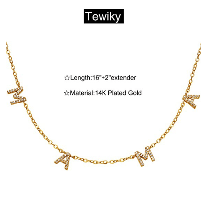 CZ MAMA Letter Necklace