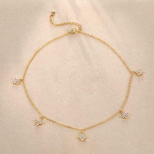 Dainty Cross CZ Choker Necklace