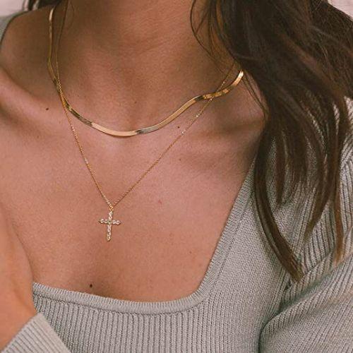 Dainty Cubic Zirconia Cross Necklace