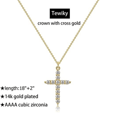 Dainty Cubic Zirconia Cross Necklace