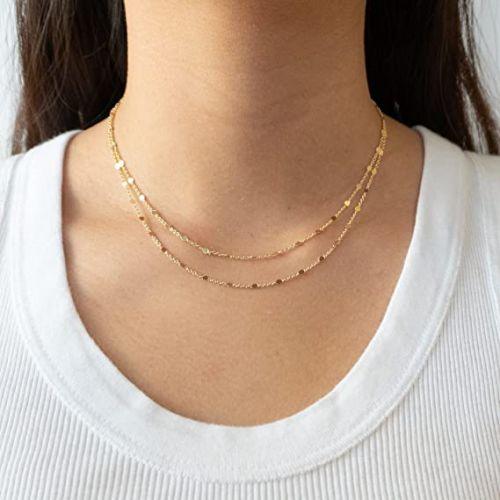 Dainty Layered Dot Chain Necklace