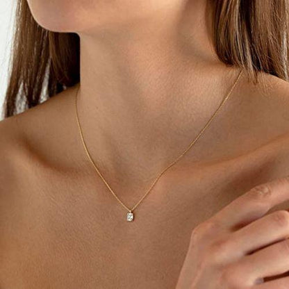 Emerald Cut CZ Pendant Necklace