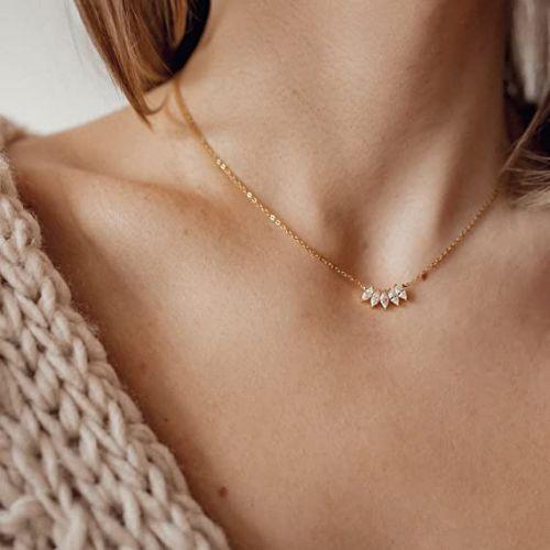 Five Marquise CZ Necklace