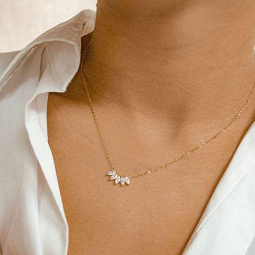 Five Marquise CZ Necklace