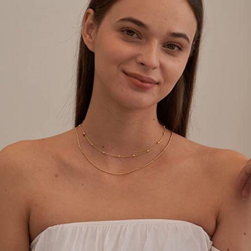 Layered Beaded Chain Necklace