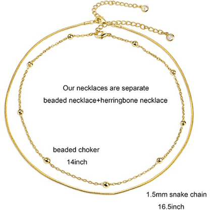 Layered Beaded Chain Necklace