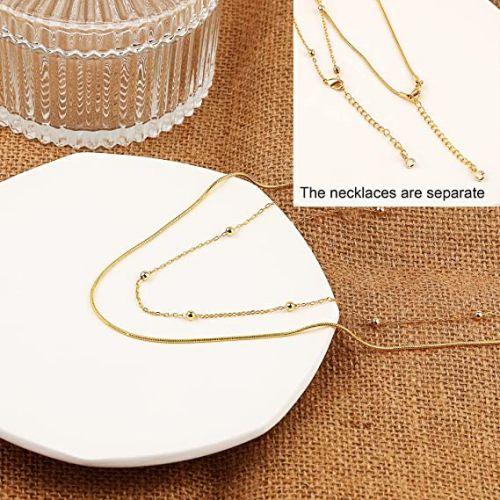 Layered Beaded Chain Necklace