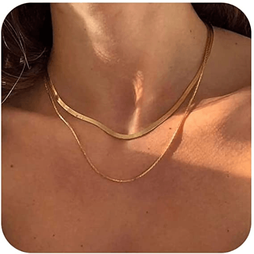 Layered Flat Snake Necklace