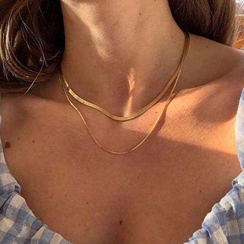 Layered Flat Snake Necklace