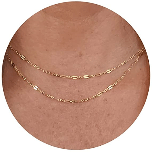 Layered Lips Chain Necklace