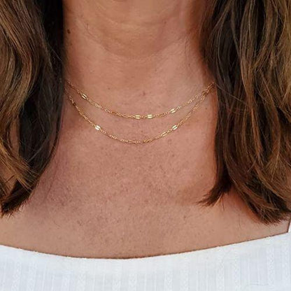 Layered Lips Chain Necklace