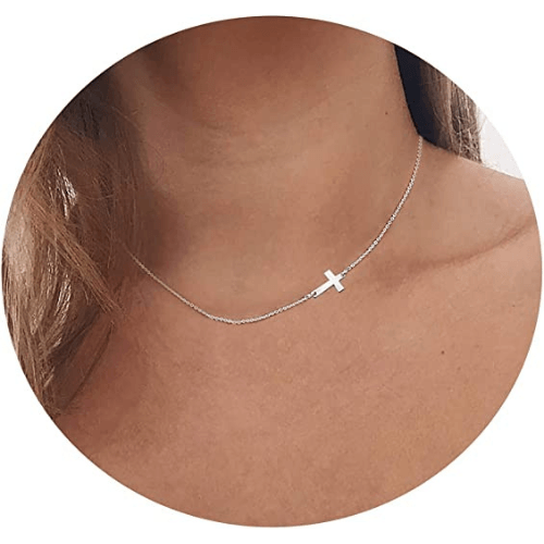 Mini Cross Choker Pendant Necklace