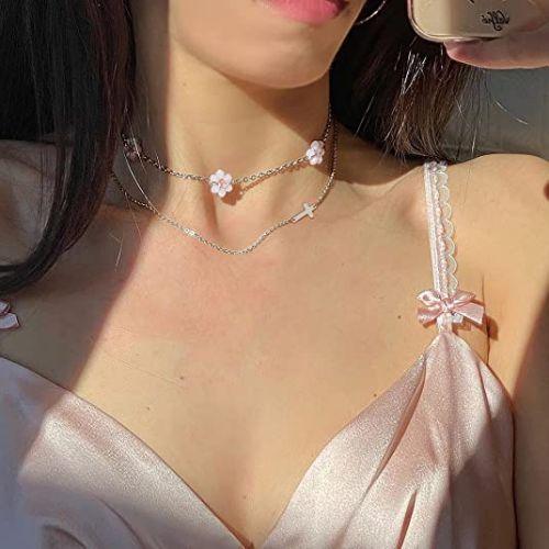 Mini Cross Choker Pendant Necklace