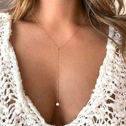 Pearl Y Necklace