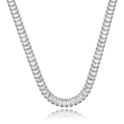Rectangle CZ Tennis Choker Necklace
