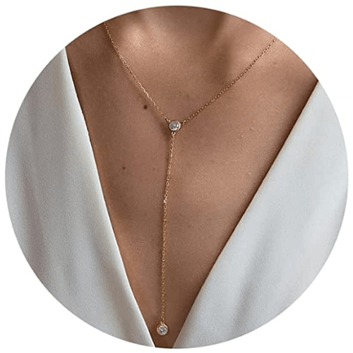 Simple CZ Y Necklace