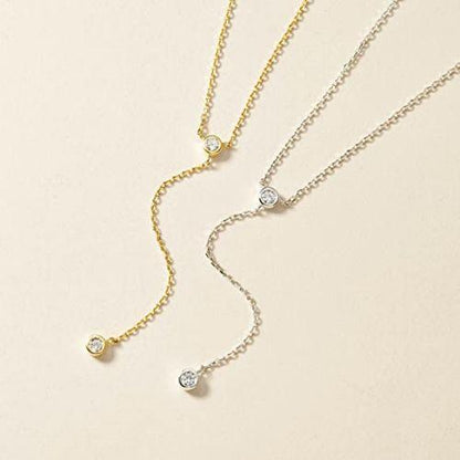 Simple CZ Y Necklace