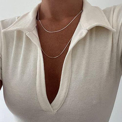Thin Flat Snake Chain Necklace