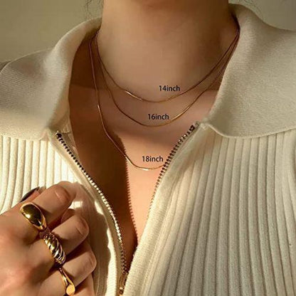 Simple Flat Snake Chain Necklace