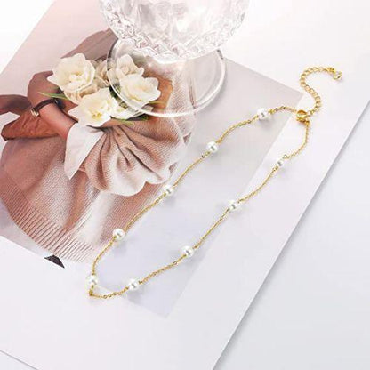 Simple Pearl Choker Necklace