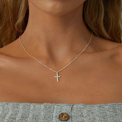 Sparking Cross CZ Pendant Necklace