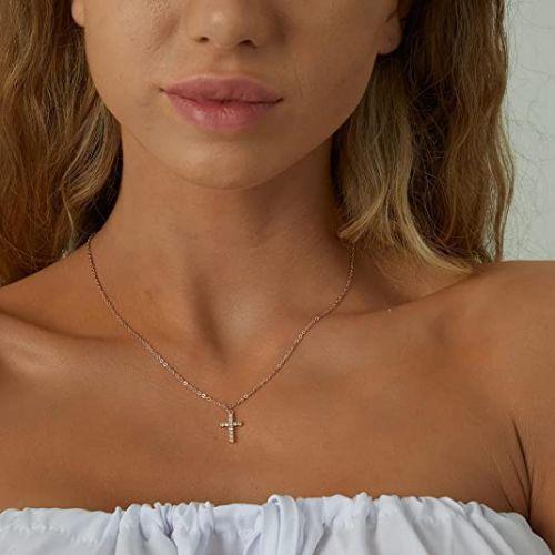 Sparking Cross CZ Pendant Necklace