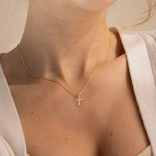 Sparking Cross CZ Pendant Necklace