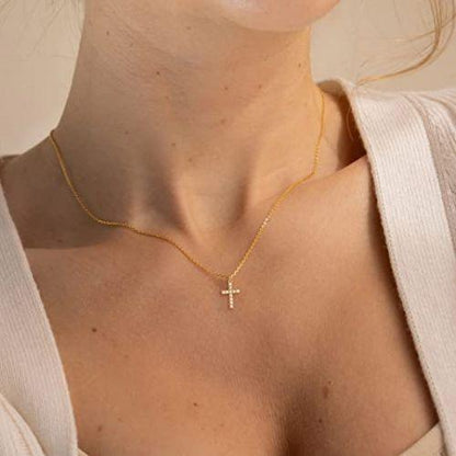 Sparking Cross CZ Pendant Necklace