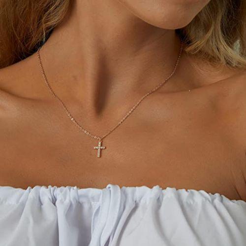 Sparking Cross CZ Pendant Necklace