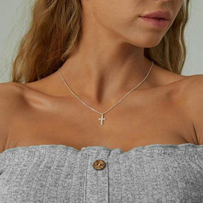 Sparking Cross CZ Pendant Necklace