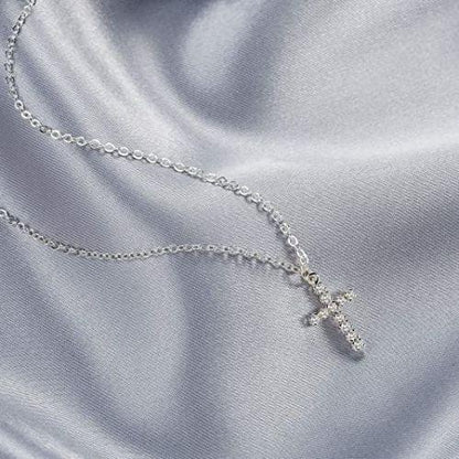 Sparking Cross CZ Pendant Necklace