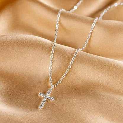 Sparking Cross CZ Pendant Necklace
