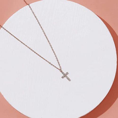 Sparking Cross CZ Pendant Necklace