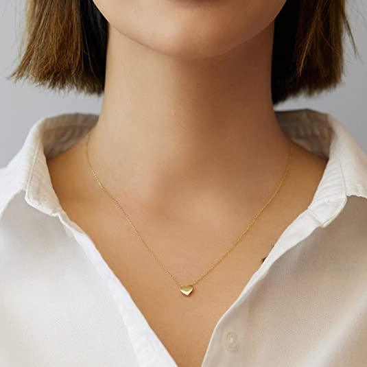 Tiny Heart Charm Chain Necklace