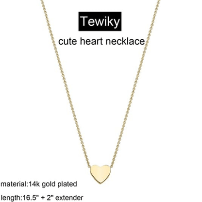Tiny Heart Charm Chain Necklace